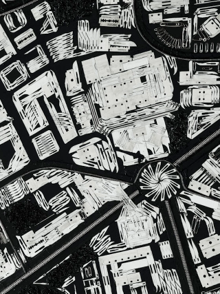 Illustration for article titled These City Maps Are Made Out of Razor Blades and Mirror Shards